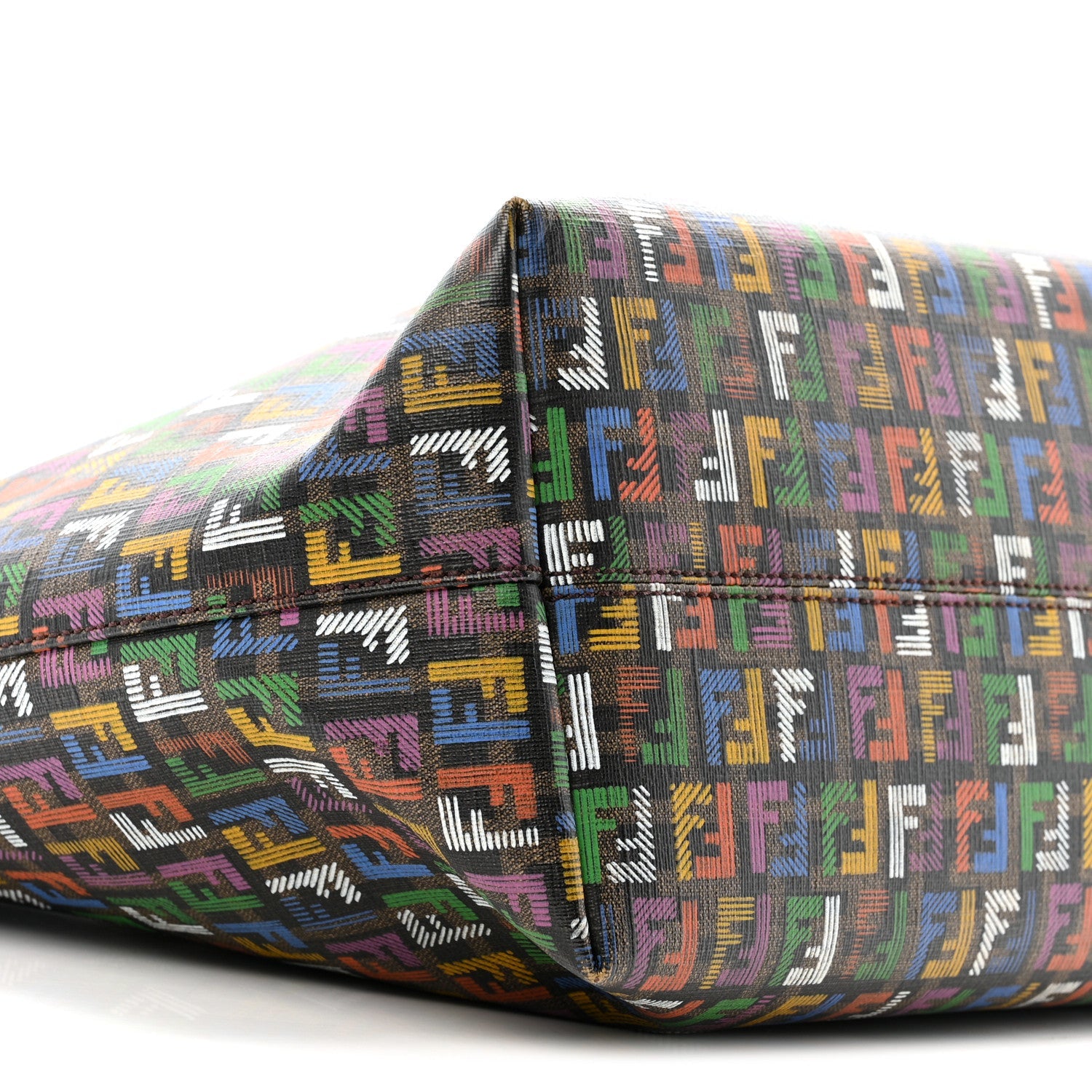 Zucca Spalmati Patent Zucchino Screen Print Medium Roll Tote Tobacco Multicolor Black