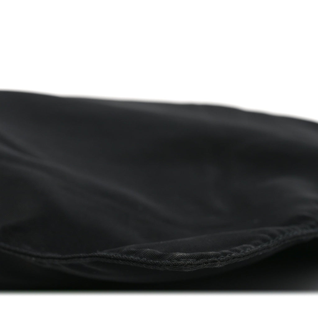 Nylon Flat Messenger Bag Black