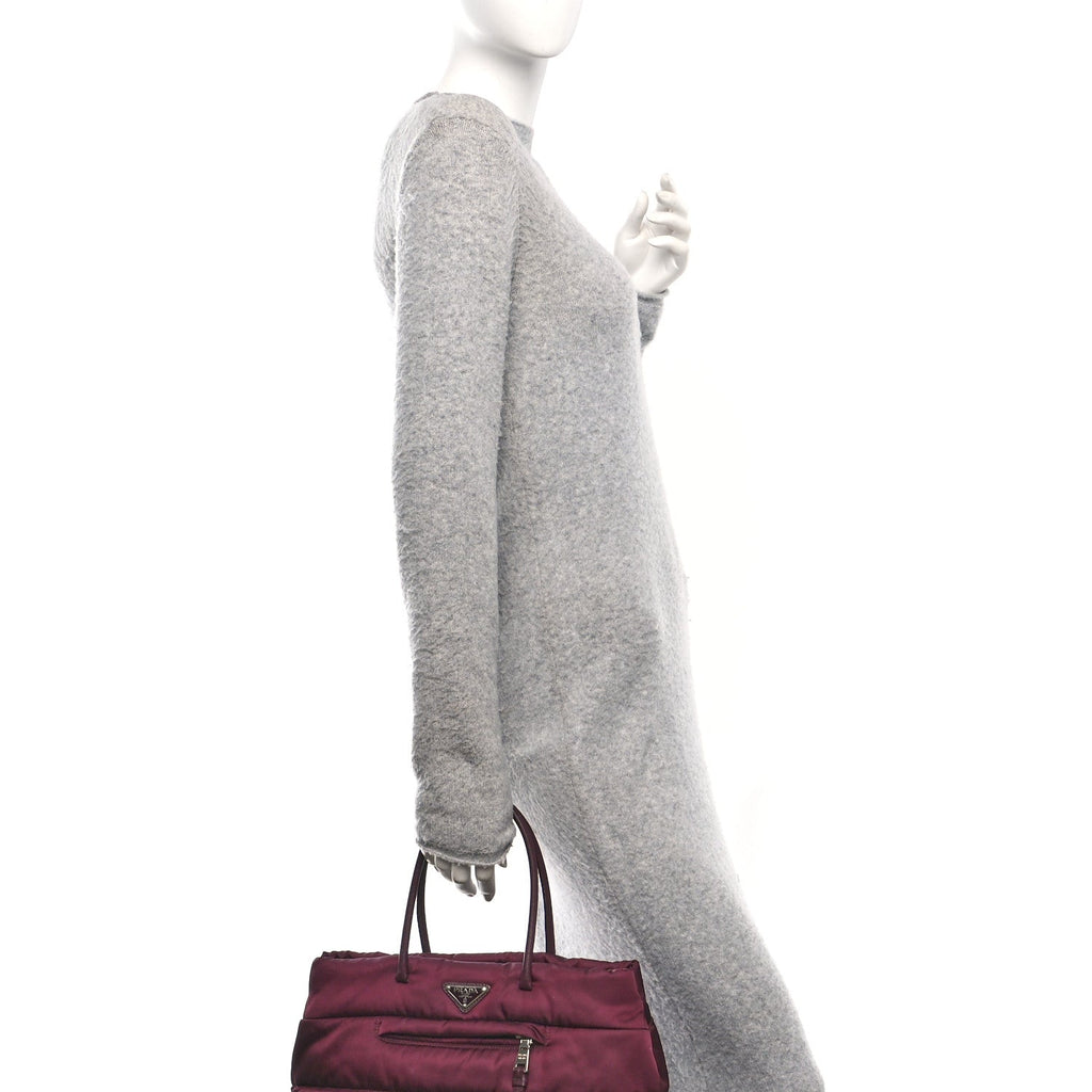 Tessuto Nylon Bomber Tote Bordeaux