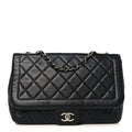 Lambskin Quilted Large Coco Rider Flap Black