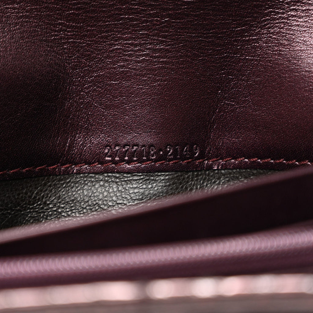 Metallic Snakeskin Soft Stirrup Wallet Brown
