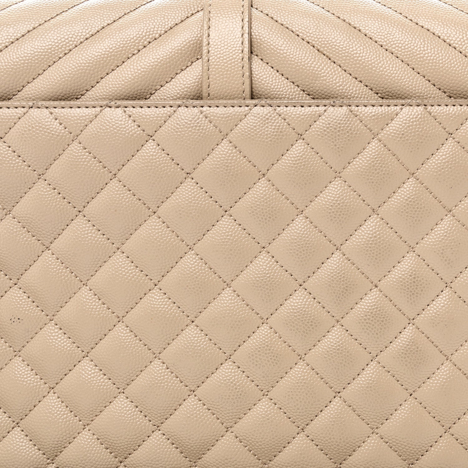 Grain De Poudre Mixed Matelasse Large Triquilt Monogram Satchel Dark Beige