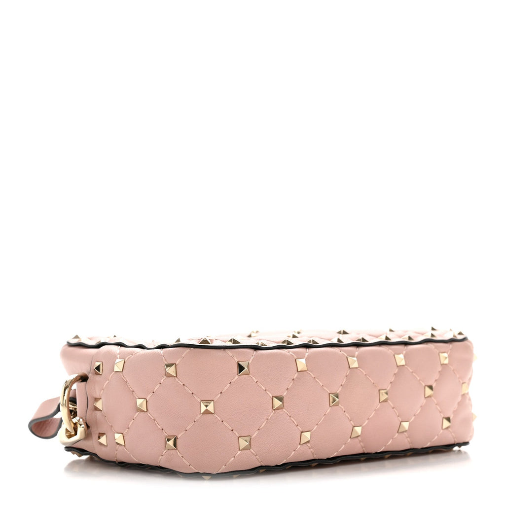 Nappa Rockstud Spike Camera Crossbody Bag Water Rose