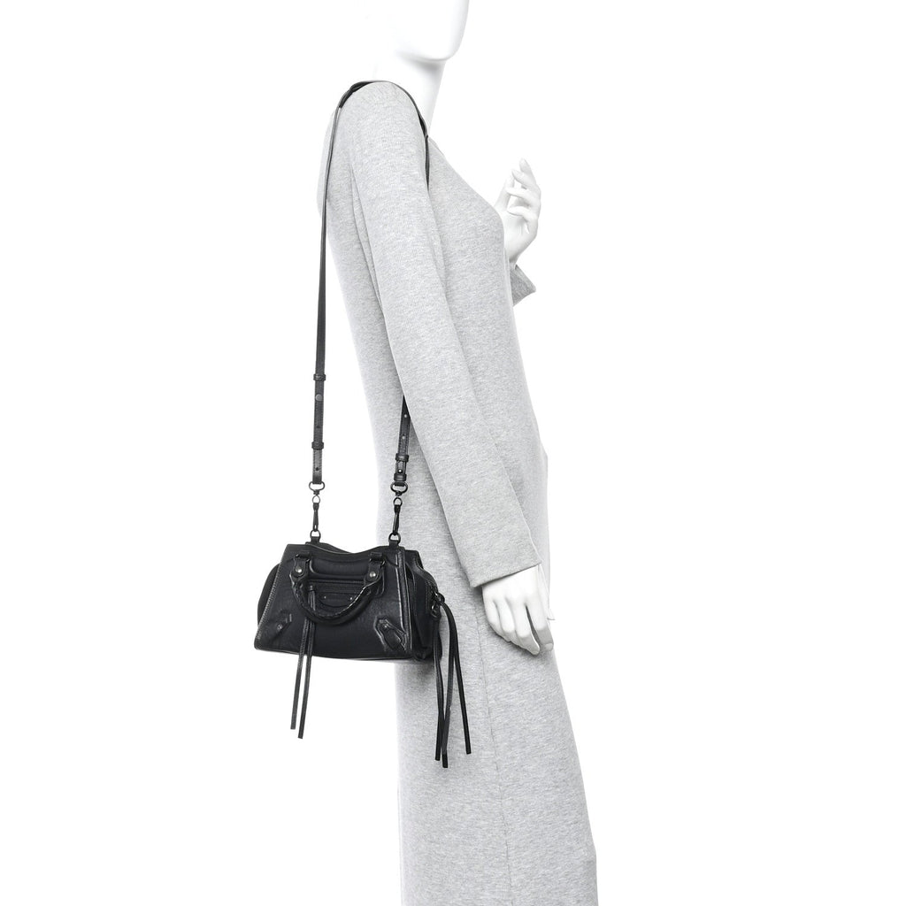 Cake Calfskin Tonal Hardware Mini Neo Classic City Black