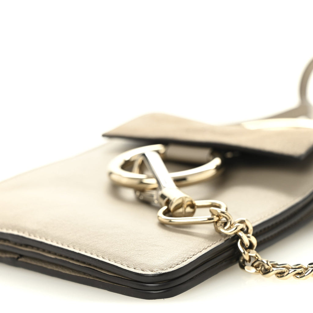 Suede Calfskin Mini Faye Bracelet Bag Motty Grey