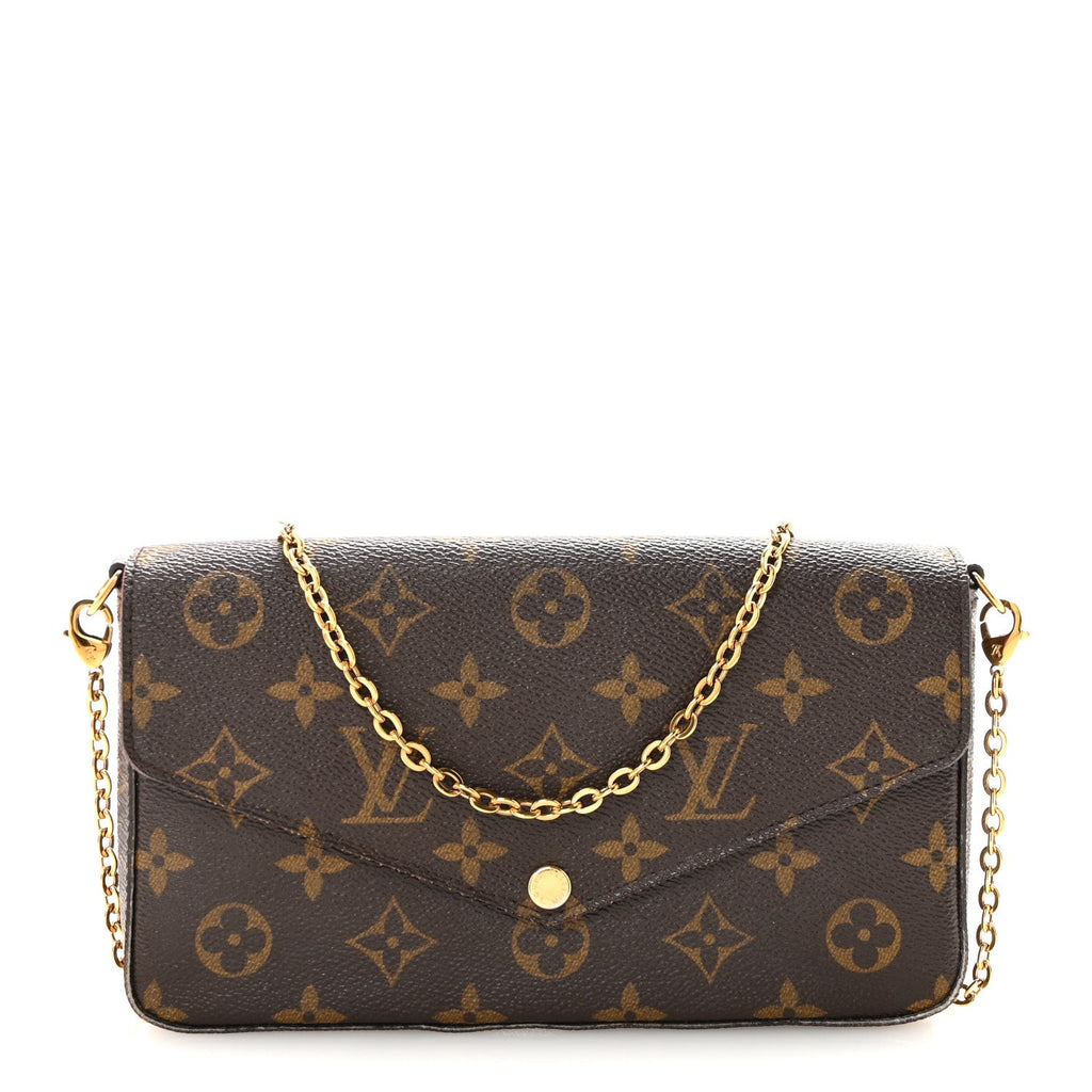 Monogram Pochette Felicie Chain Wallet Fuchsia