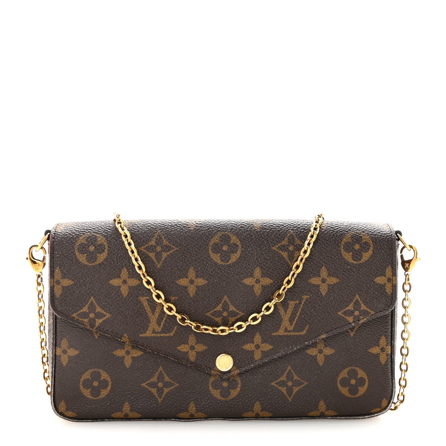 Monogram Pochette Felicie Chain Wallet Fuchsia