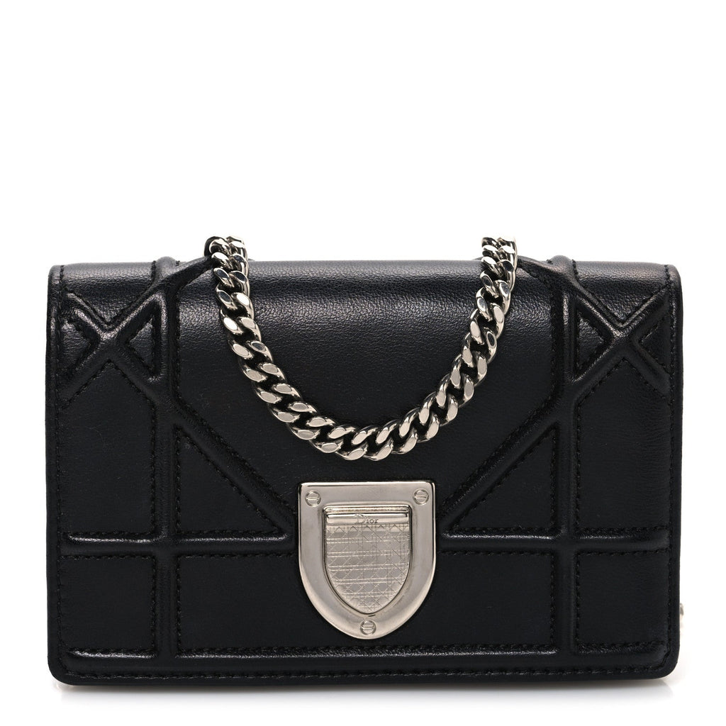 Lambskin Baby Diorama Flap Bag Black