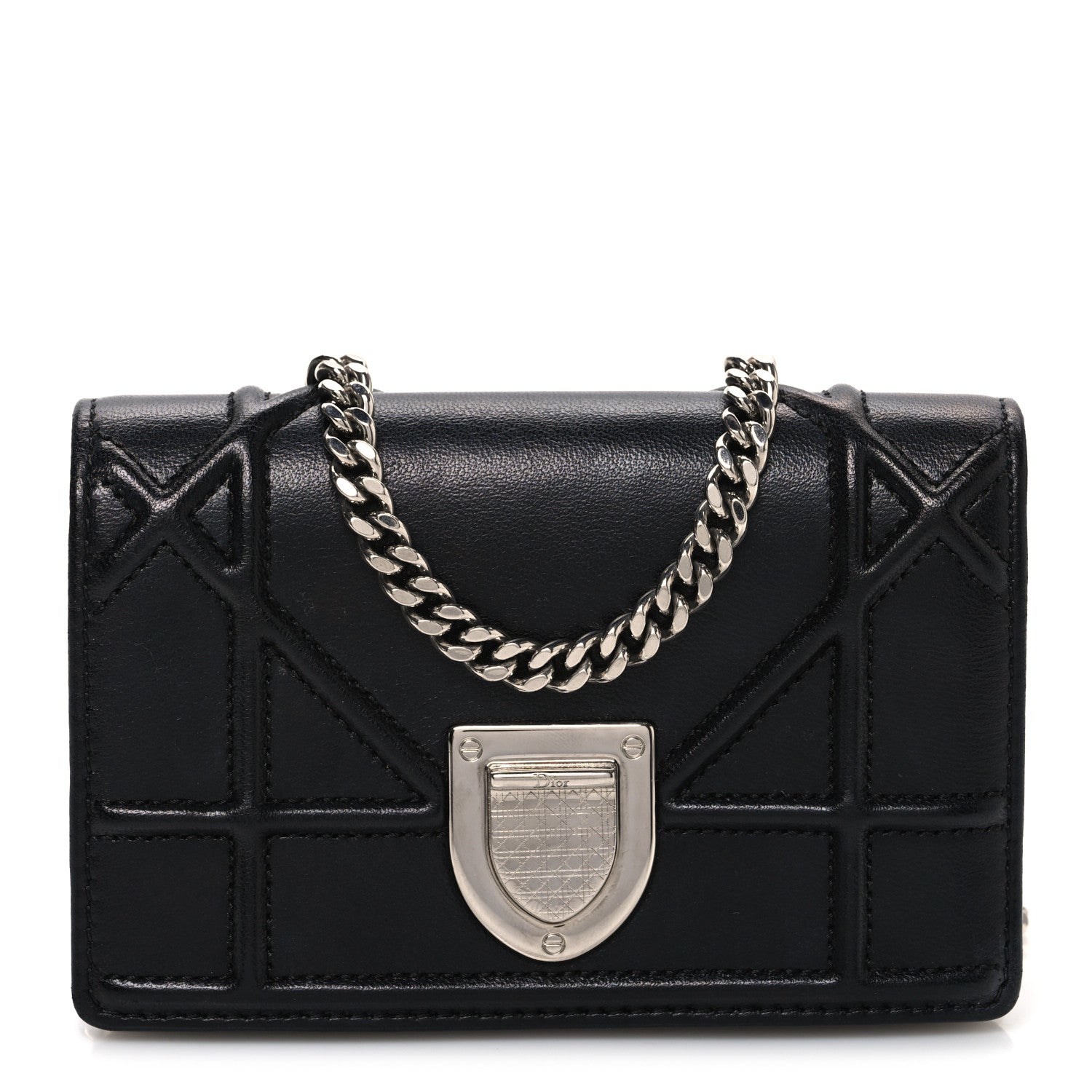 Lambskin Baby Diorama Flap Bag Black