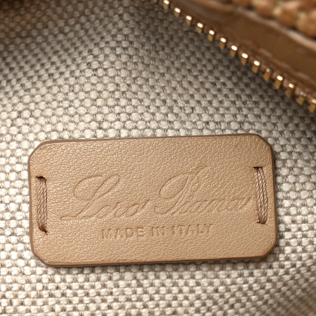 Cotton Raffia Puffy Pouch Clutch Bag