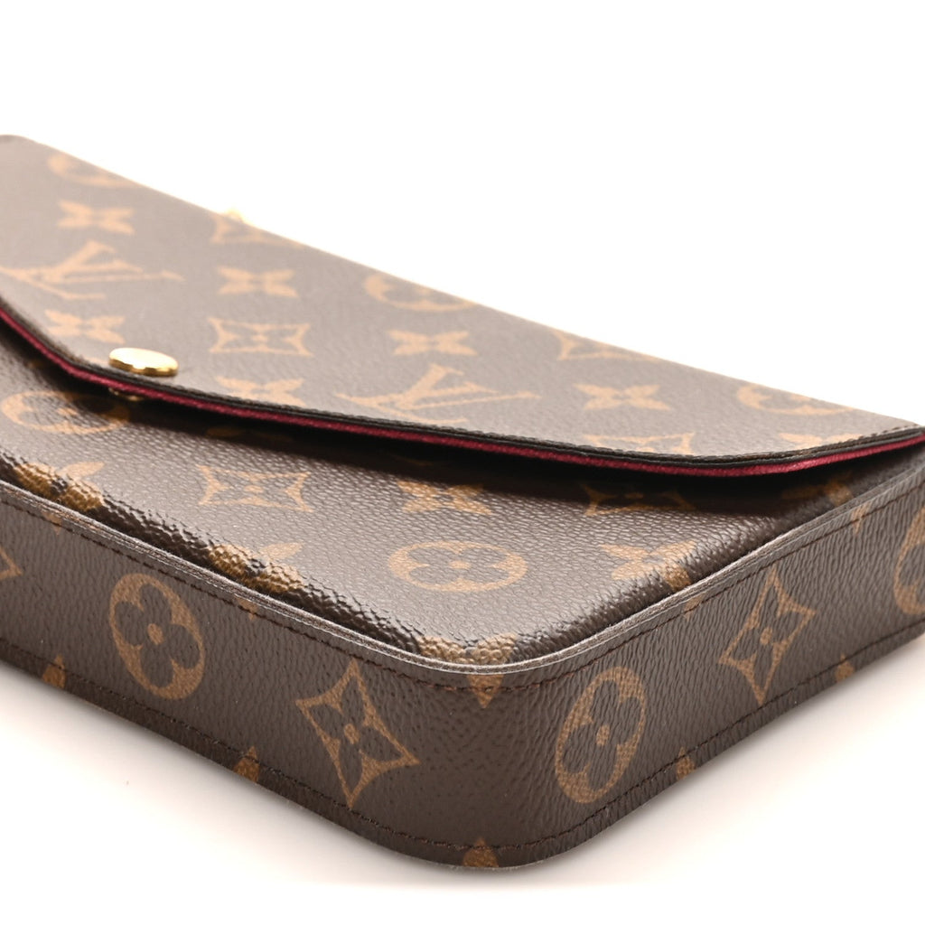 Monogram Pochette Felicie Chain Wallet Fuchsia