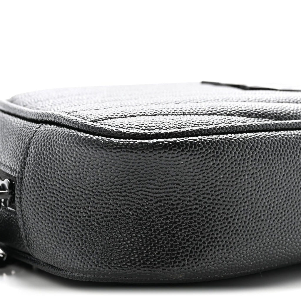 Grain De Poudre Matelasse Monochrome Monogram Mini Lou Camera Bag Black