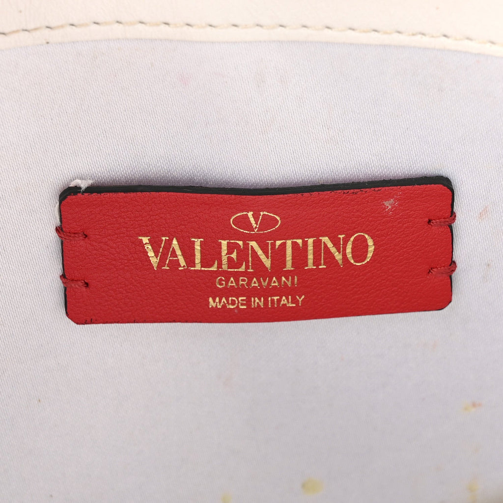 Calfskin Vlogo Envelope Clutch White