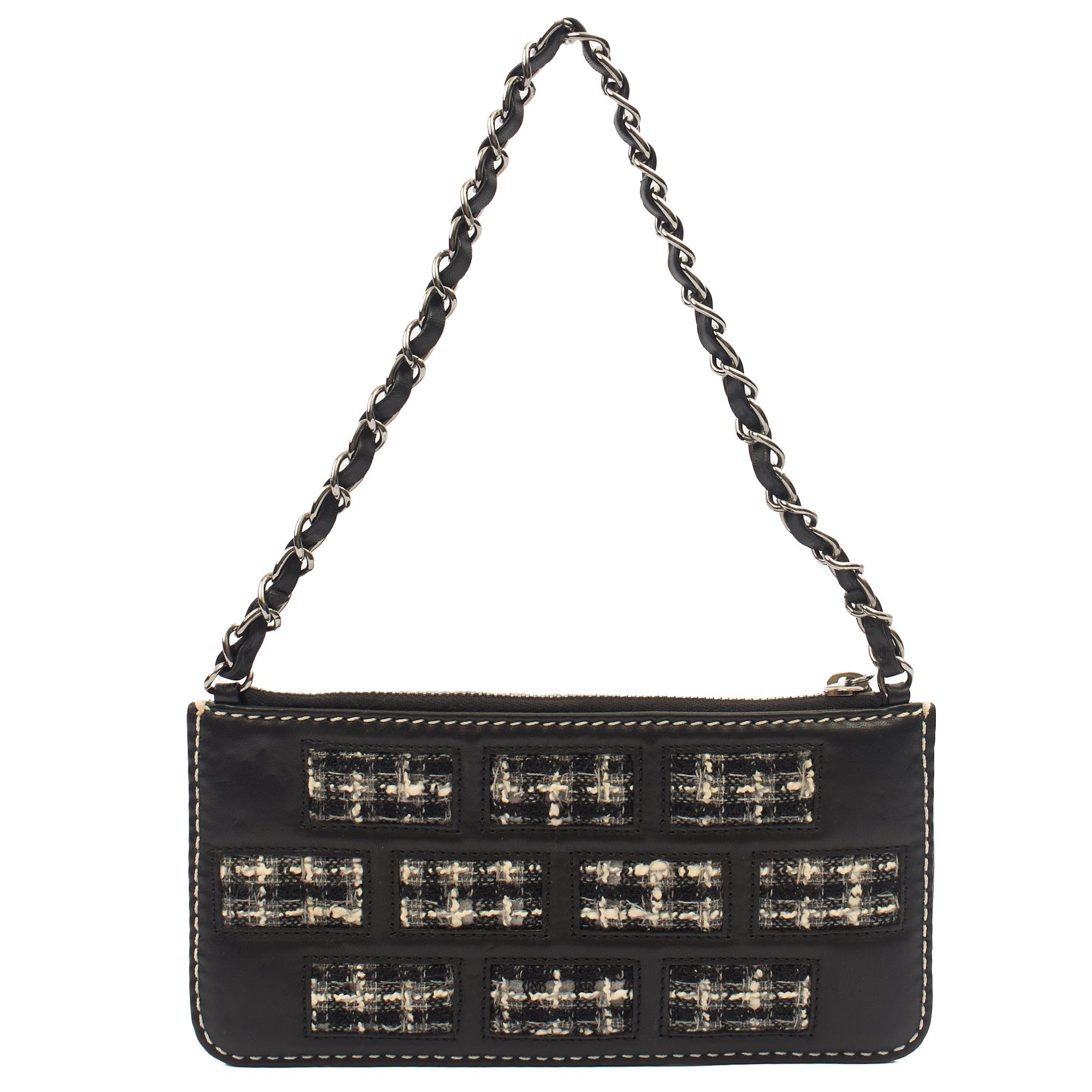 Chanel Shoulder Bag Clutch in Black, Leather