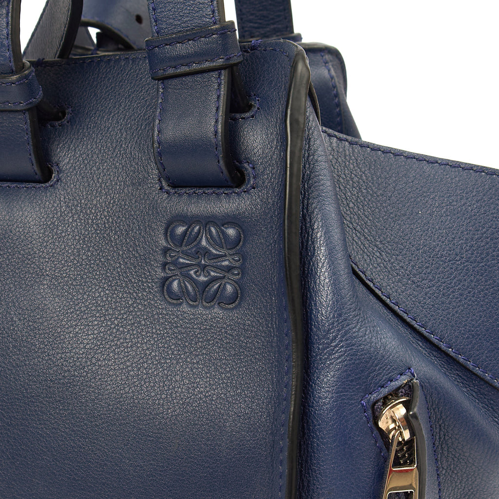 Loewe Tote Hammock - Medium in Blue, Leather