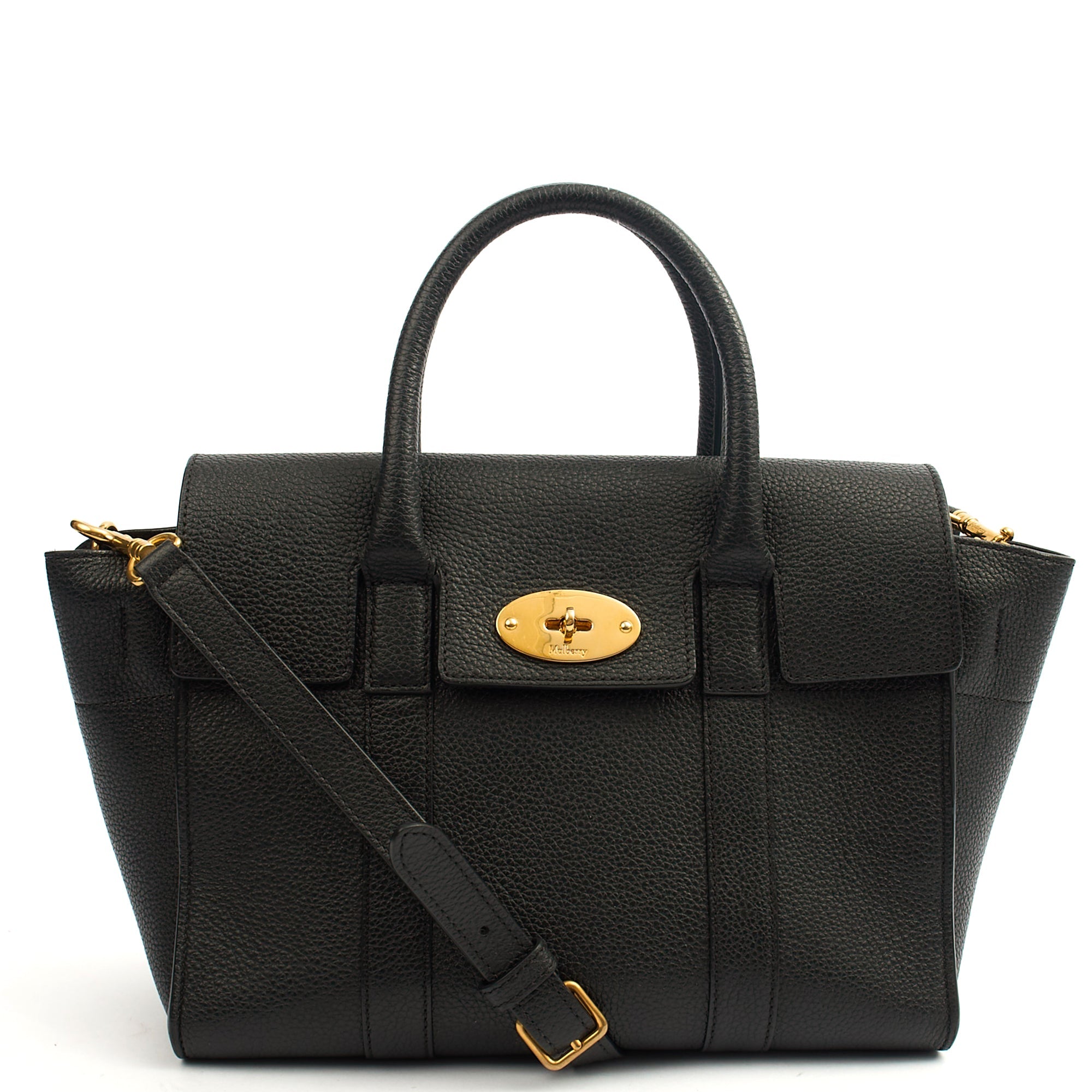 Mulberry Cross Body Bayswater with Strap in Black, Leather