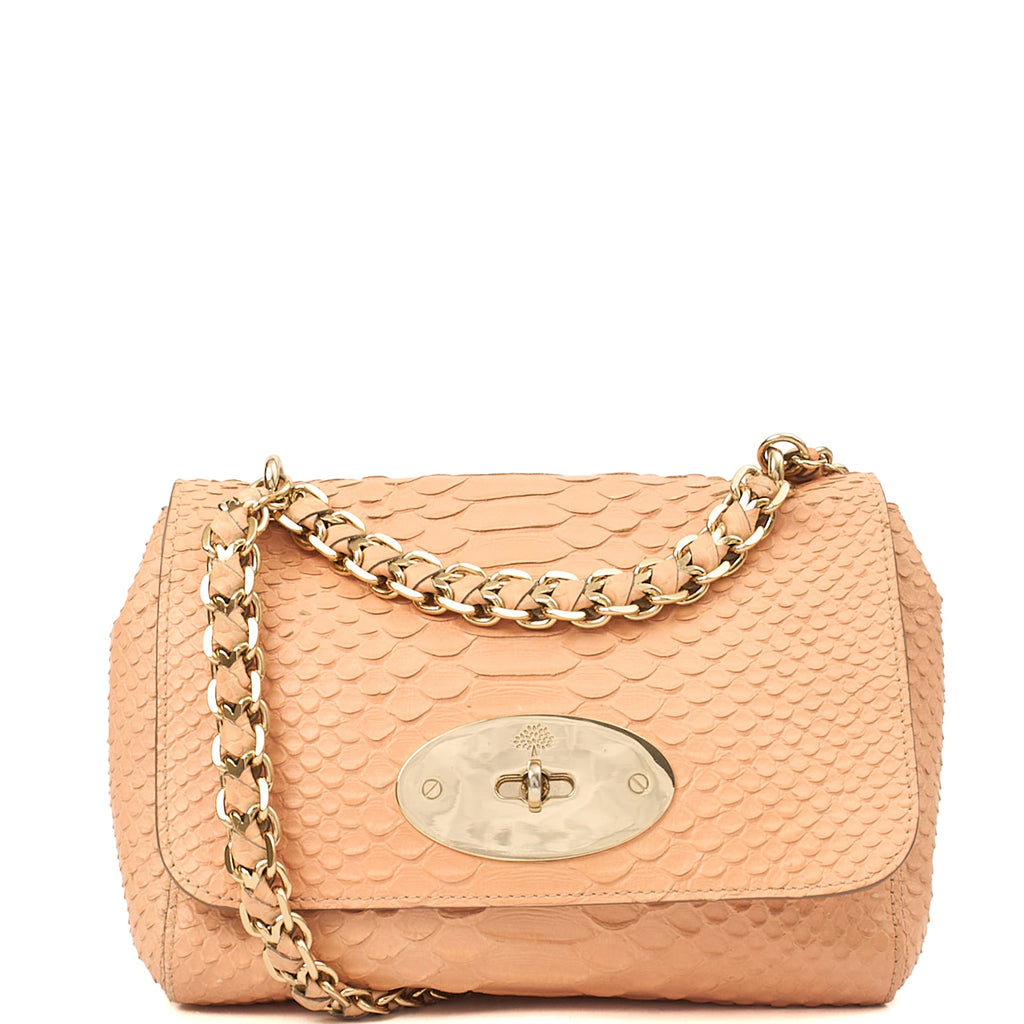 Mulberry Shoulder Bag Cecily  in Coral Orange, Exotic Effect Leather