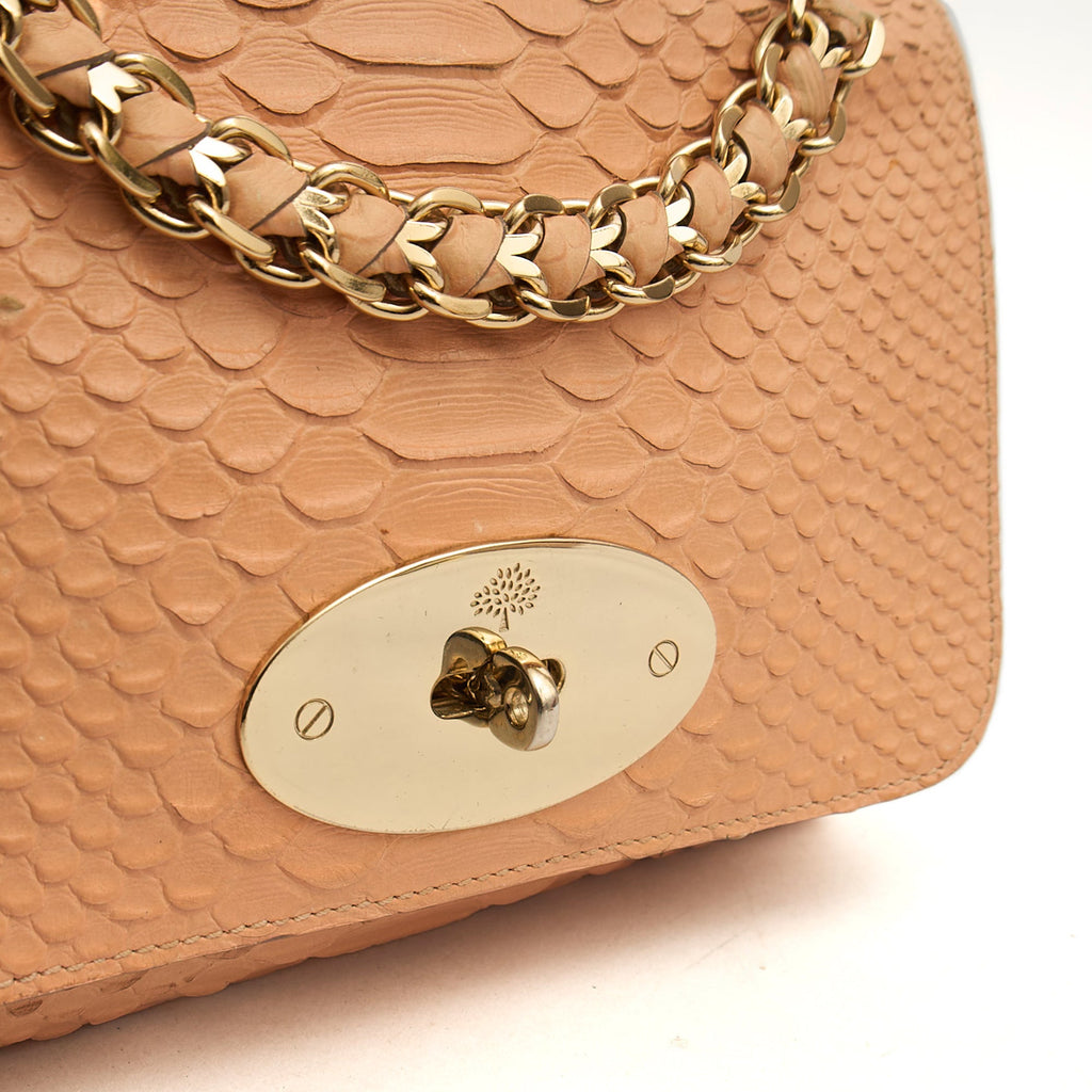 Mulberry Shoulder Bag Cecily  in Coral Orange, Exotic Effect Leather