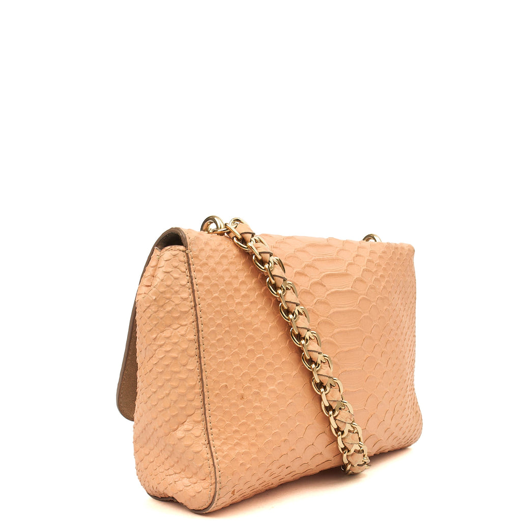 Mulberry Shoulder Bag Cecily  in Coral Orange, Exotic Effect Leather