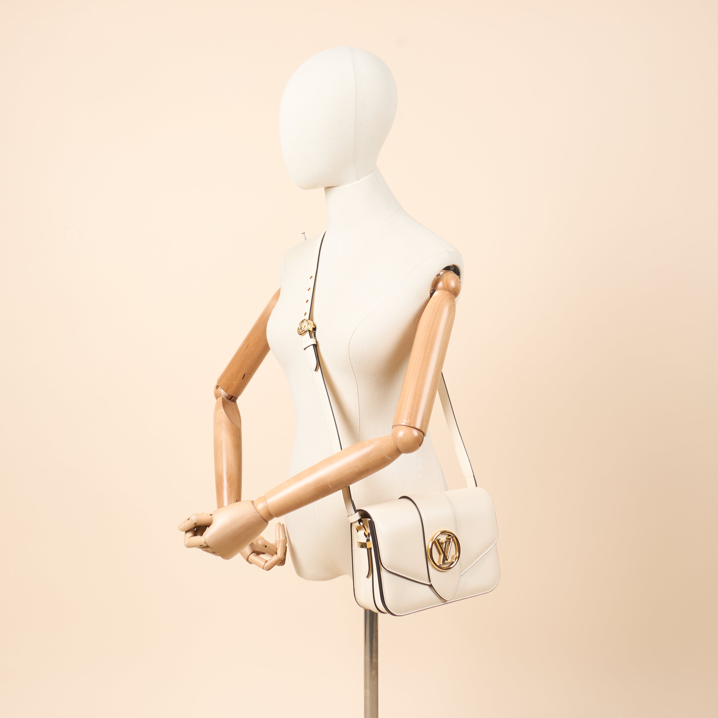 Louis Vuitton Cross Body LV Pont 9  in Neutral, Calfskin Leather