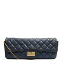 Chanel Shoulder Bag 2.55 Reissue East West Clutch in Blue, Crinkled Calfskin Leather
