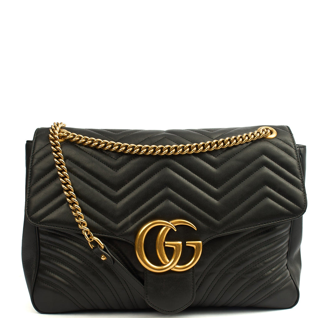 Gucci Shoulder Bag Marmont Shoulder Flap - Large in Black, Leather