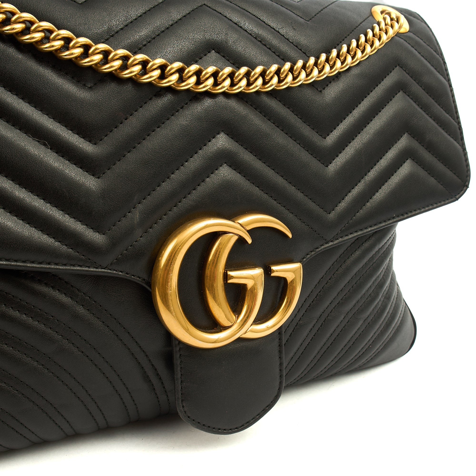 Gucci Shoulder Bag Marmont Shoulder Flap - Large in Black, Leather