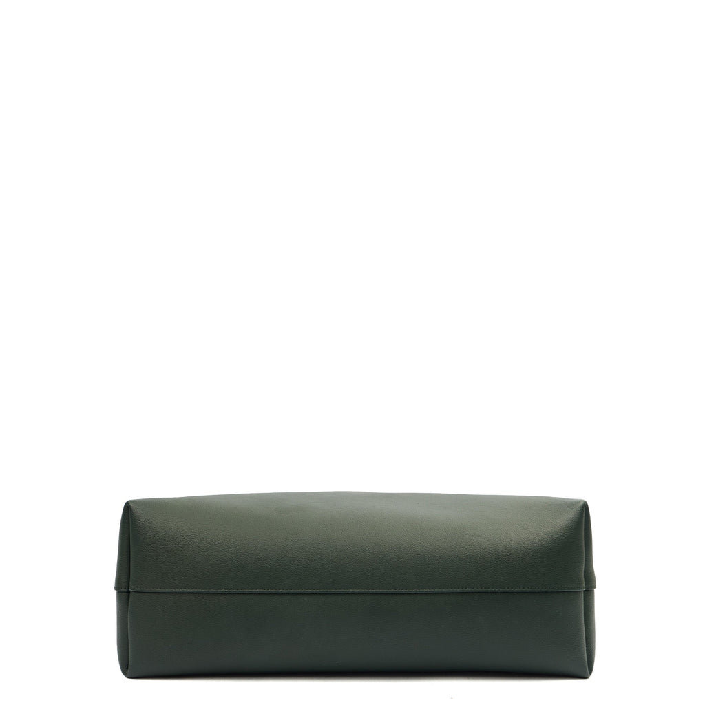 Saint Laurent Tote Shopping East West in Green, Calfskin Leather