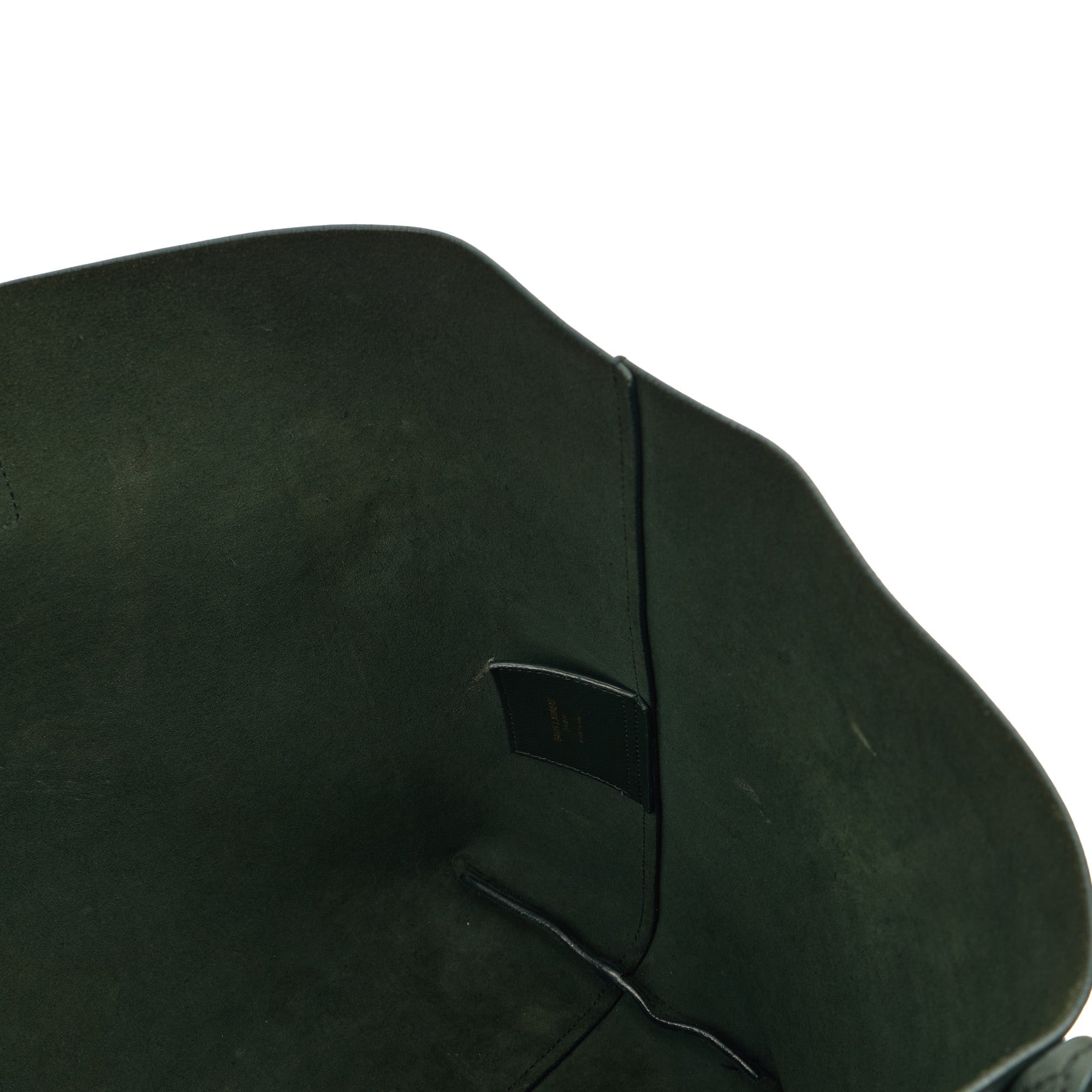 Saint Laurent Tote Shopping East West in Green, Calfskin Leather