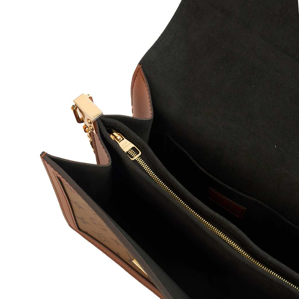 Louis Vuitton Cross Body Dauphine MM Bag in Reverse Monogram, Canvas