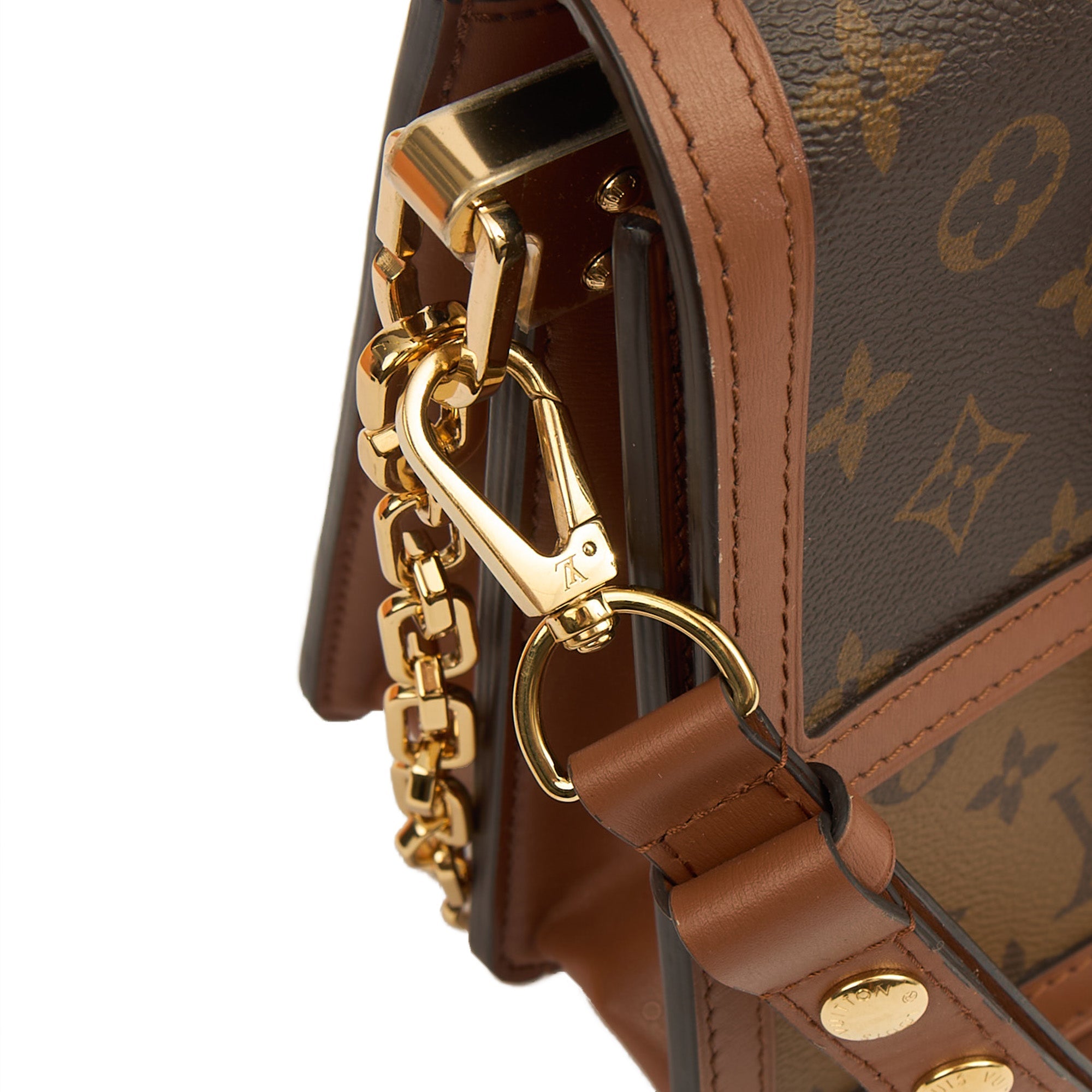 Louis Vuitton Cross Body Dauphine MM Bag in Reverse Monogram, Canvas