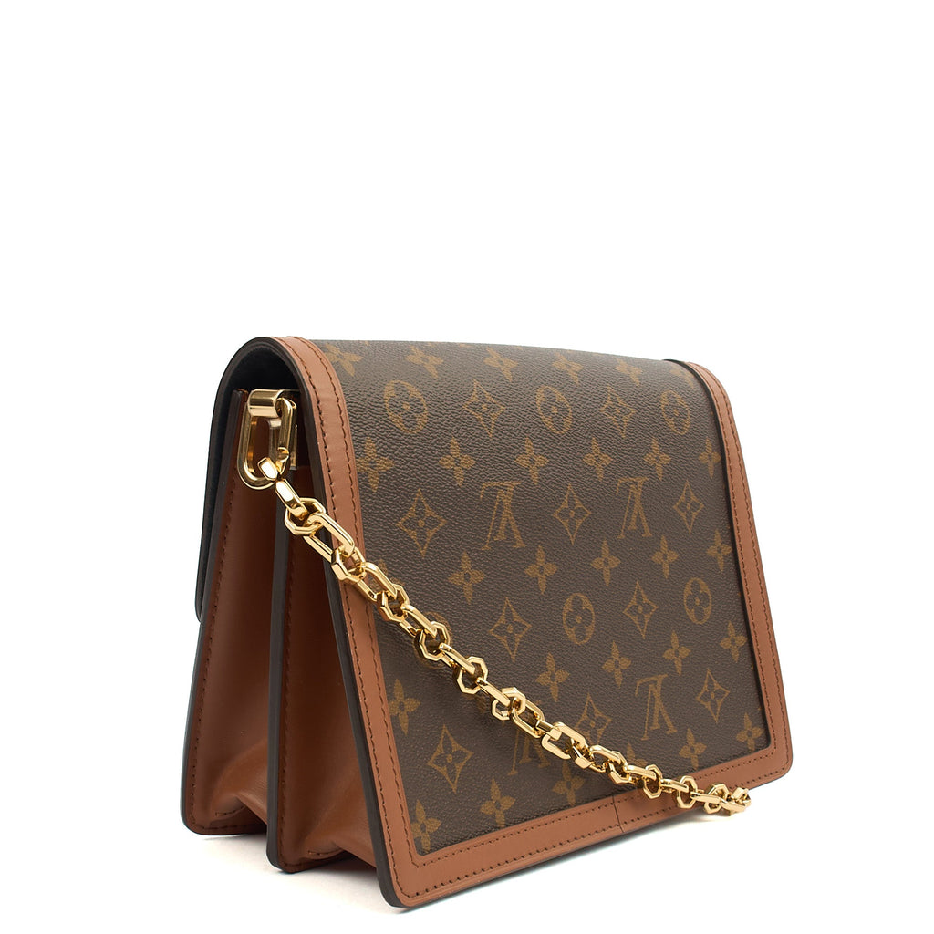 Louis Vuitton Cross Body Dauphine MM Bag in Reverse Monogram, Canvas