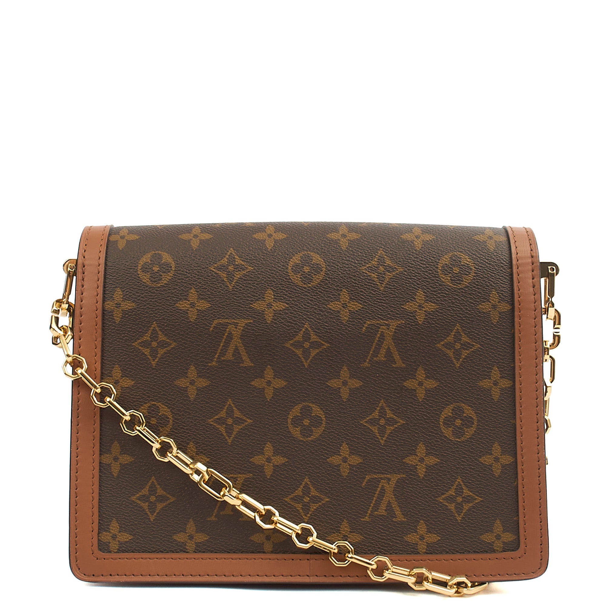 Louis Vuitton Cross Body Dauphine MM Bag in Reverse Monogram, Canvas