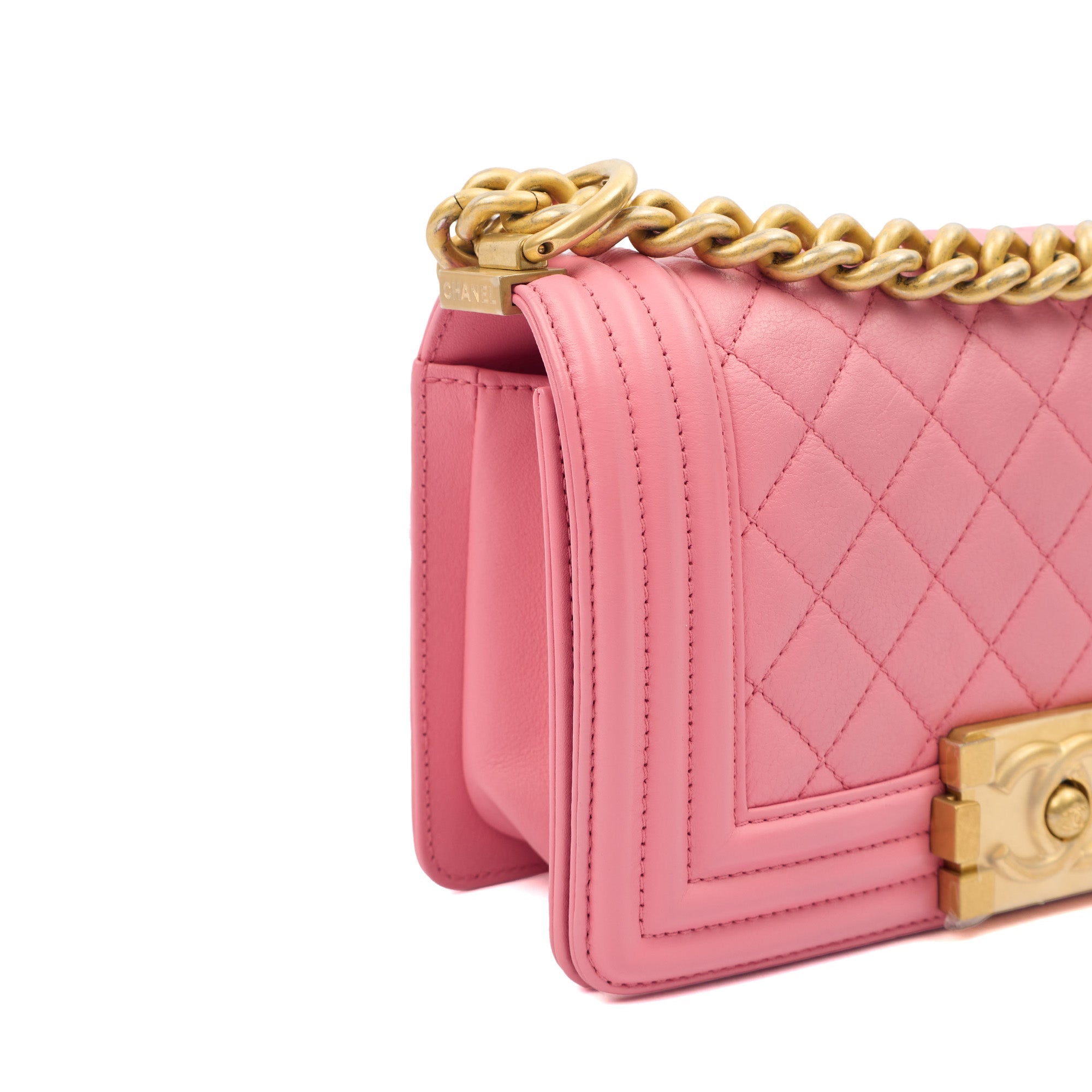 Chanel Mini Bag Boy - Small in Pink, Leather