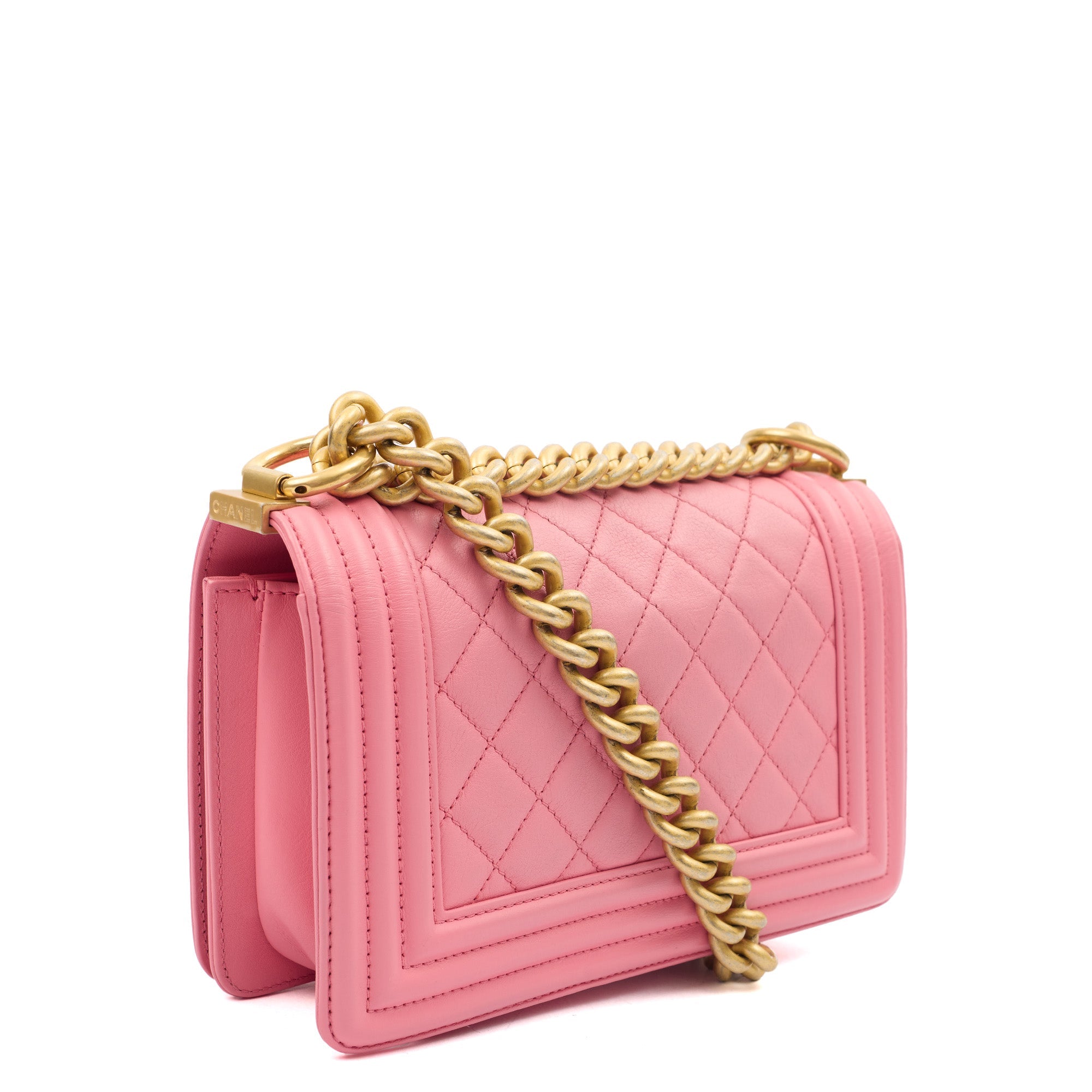 Chanel Mini Bag Boy - Small in Pink, Leather