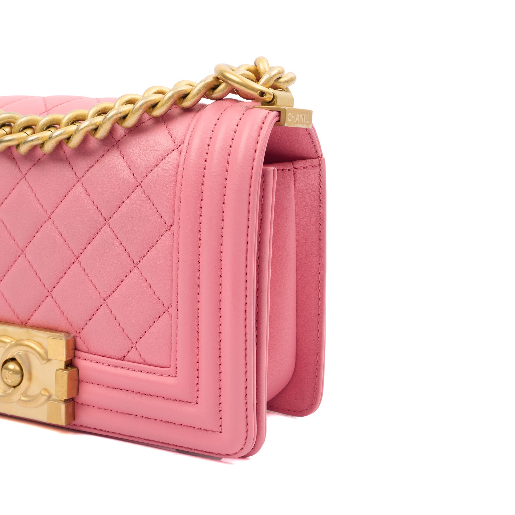 Chanel Mini Bag Boy - Small in Pink, Leather