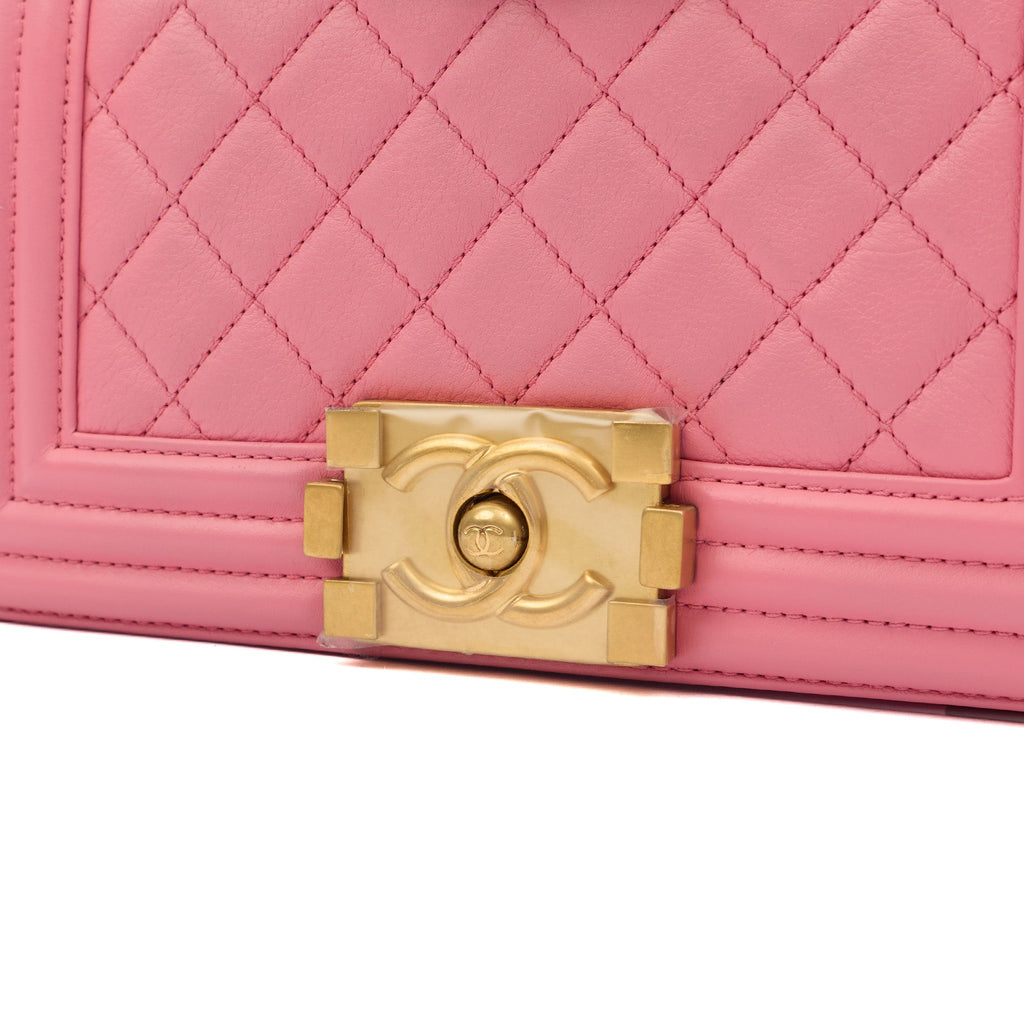 Chanel Mini Bag Boy - Small in Pink, Leather