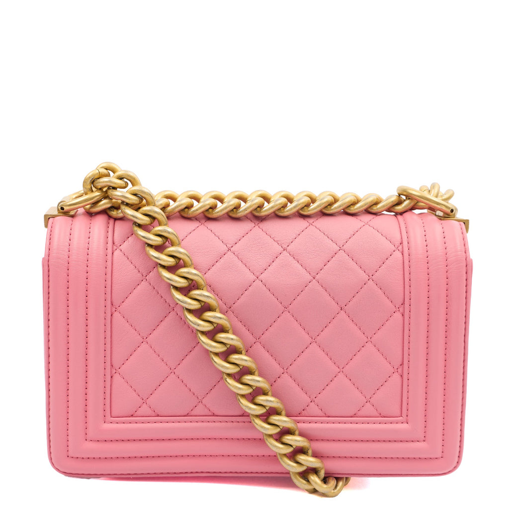 Chanel Mini Bag Boy - Small in Pink, Leather