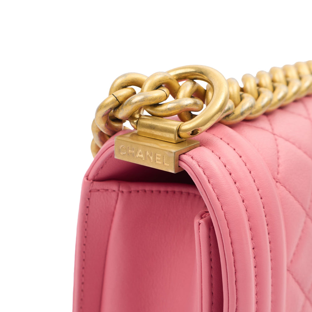 Chanel Mini Bag Boy - Small in Pink, Leather