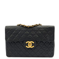 Chanel Shoulder Bag Maxi Jumbo XL in Black, Lambskin Leather