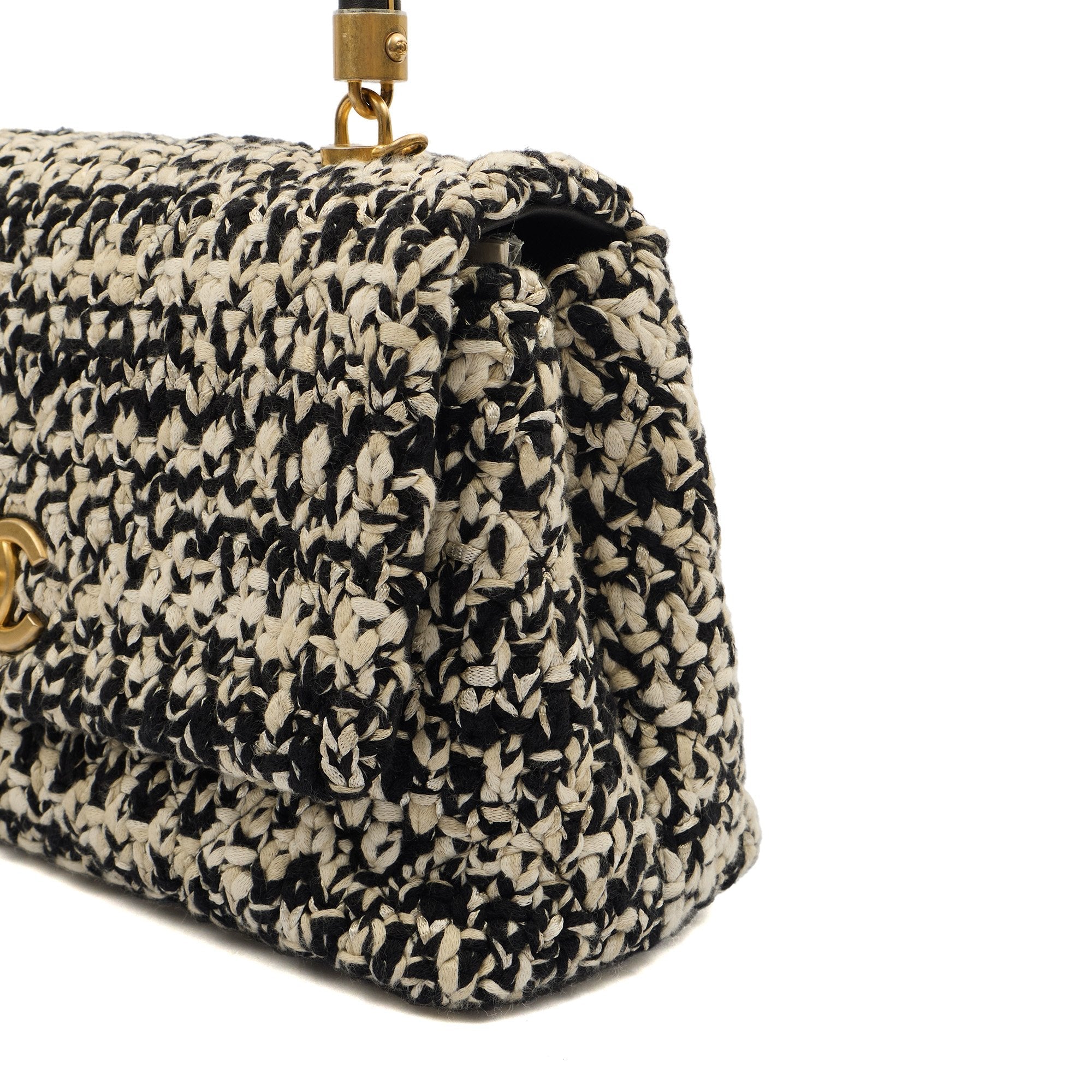 Chanel Top Handle Coco Top Handle in Black, Fabric