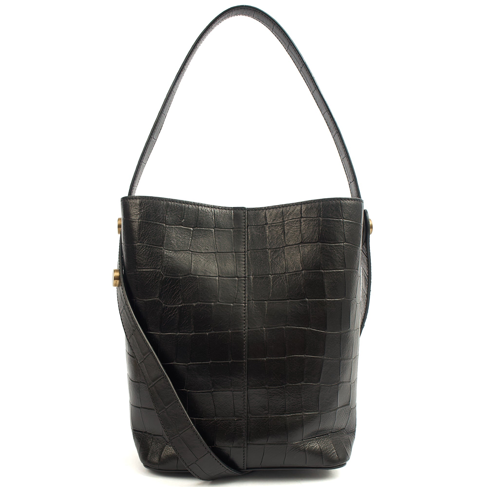 Mulberry Bucket Bag Kite Tote in Black, Exotic Effect Leather