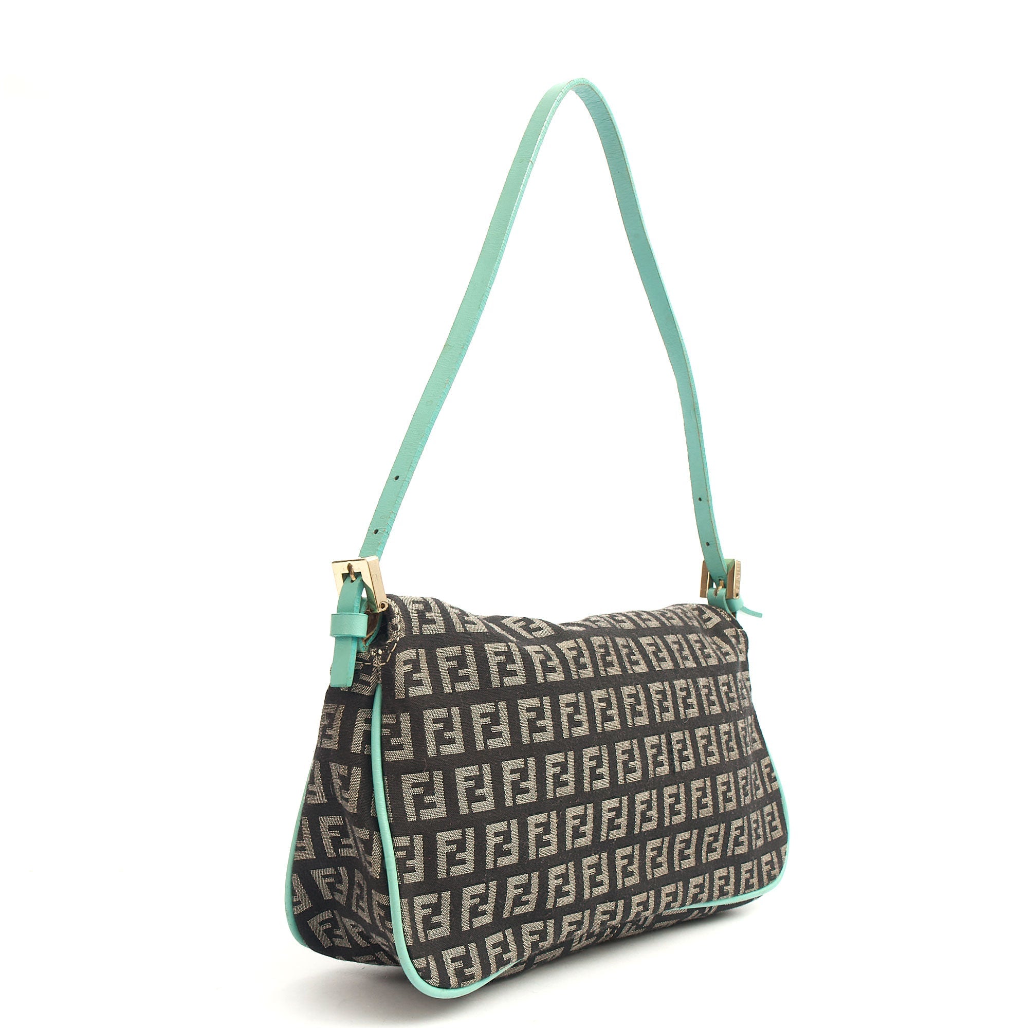 Fendi Shoulder Bag Vintage Zucca Shoulder Bag in Blue, Canvas