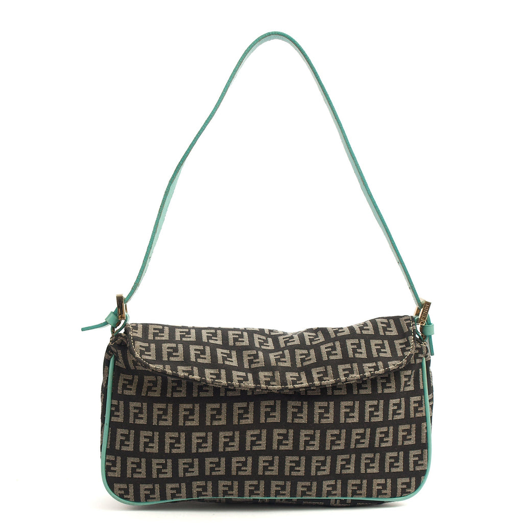 Fendi Shoulder Bag Vintage Zucca Shoulder Bag in Blue, Canvas