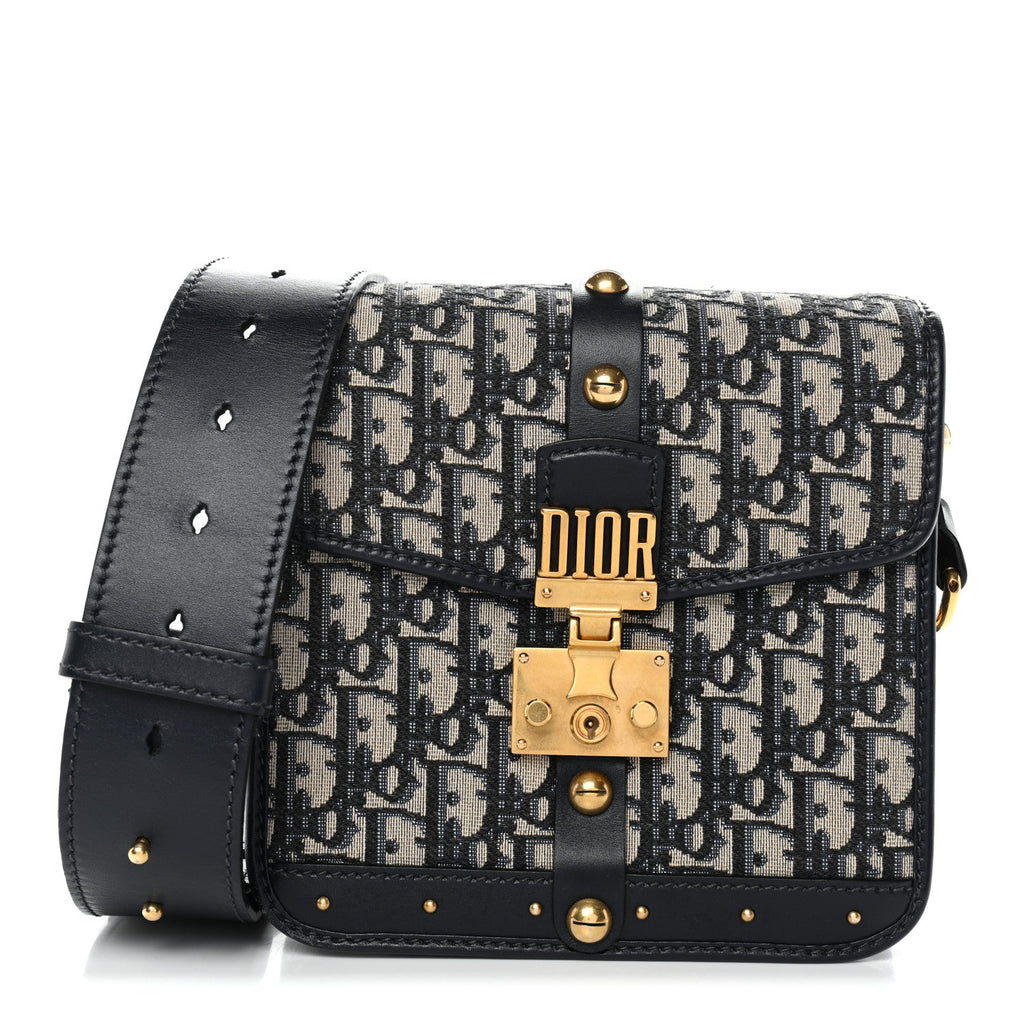 Oblique Square DiorAddict Flap Navy Blue