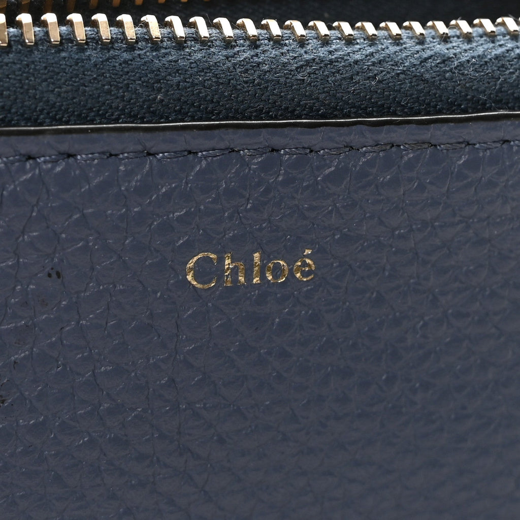 Calfskin Alphabet Purse Wallet Blue