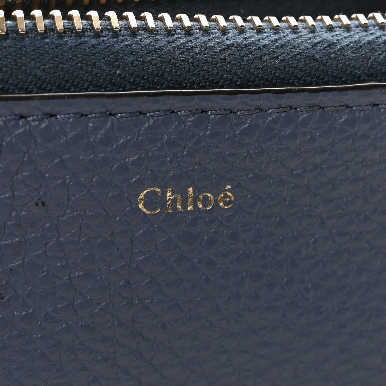 Calfskin Alphabet Purse Wallet Blue