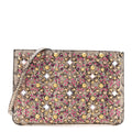 Metallic Snakeskin Embossed Spikes Loubiposh Clutch Gold Pink