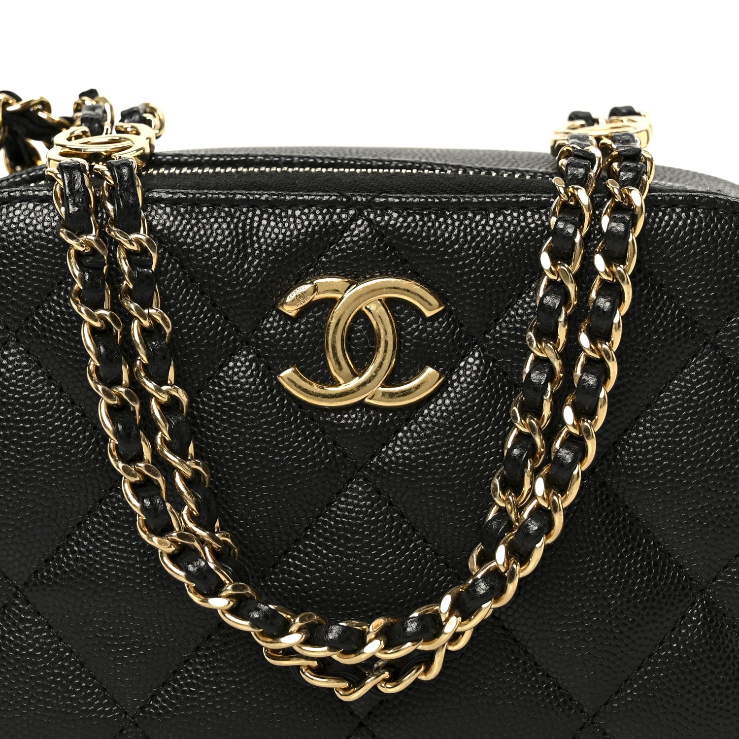 Caviar Quilted Mini CC You Camera Case Black