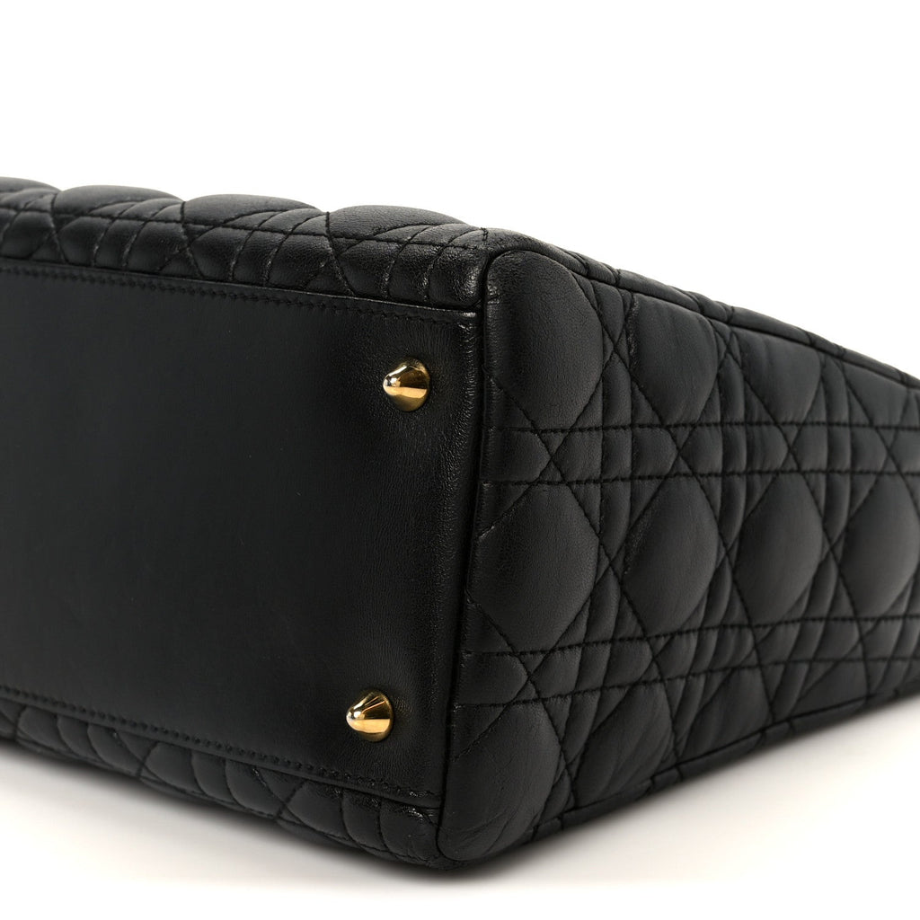 Lambskin Cannage Medium Lady Dior Black